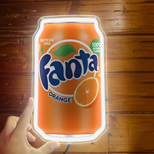 Fanta Orange Beverage Water Neon Sign Light Beer Club Party Wall Decor 12"x7" H4