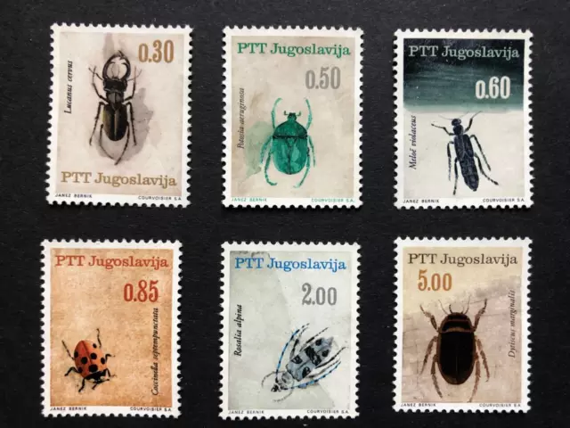 6 Briefmarken Jugoslawien 1966 Insekten Mi Nr: 1158/63 ungebraucht