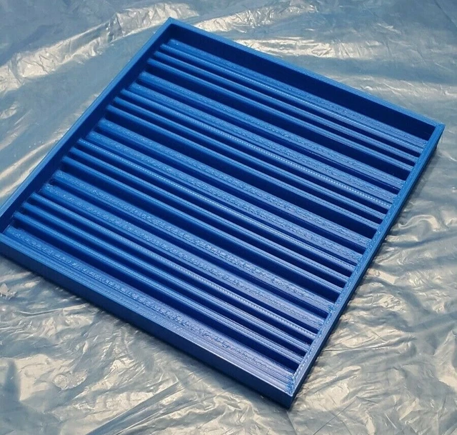 6" x 6" Double-Triple Swirly Hi-Lo Silicone Sluice Mat Mold