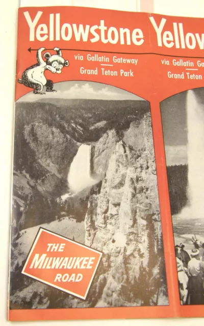 1956 MILWAUKEE ROAD RAILROAD 28pg BROCHURE YELLOWSTONE VIA GALLATIN GATEWAY