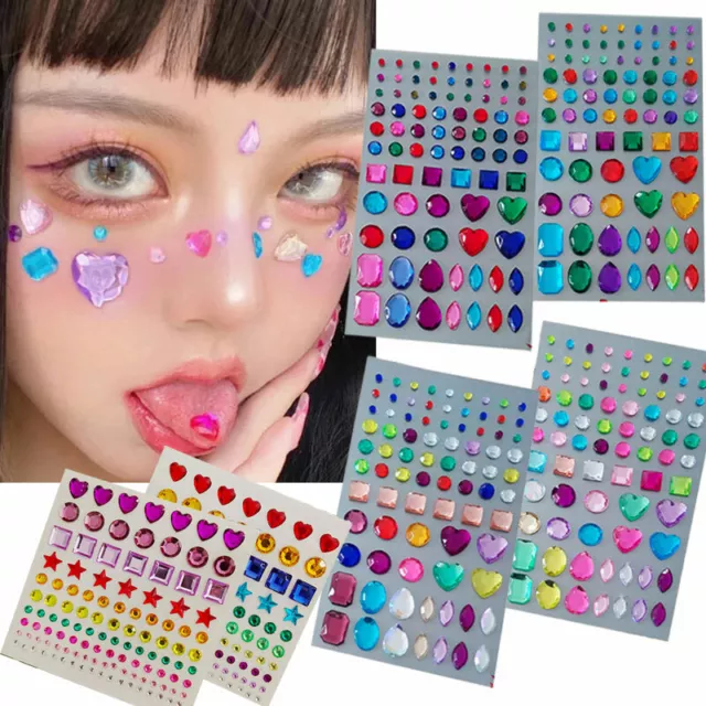 3D Strass Sourcil Ongle Autocollant Scrapbooking Visage Gemmes Bijoux .J