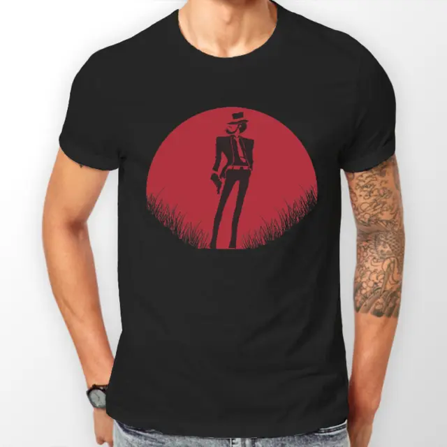 Lupin 3rd III Daisuke Jigen Red Moon Anime Unisex Tshirt T-Shirt Tee ALL SIZES