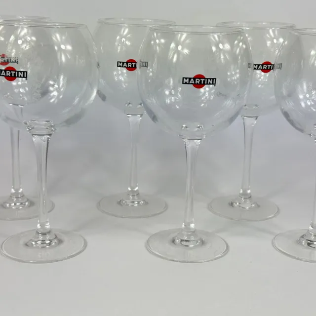 Vintage Cocktail Bar Set of 6 Martini Large Ballon Glasses, Breweriana Drinkware