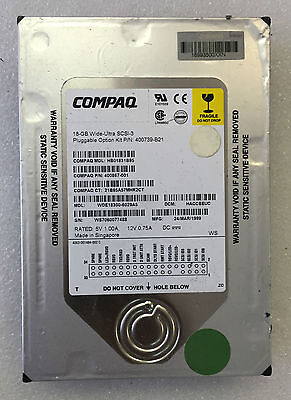 Compaq 400867-001 WDE18300 18.2GB 7.2K 8.9cm U2 SCSI 80-Pin HDD - Dcm Cabcllwc