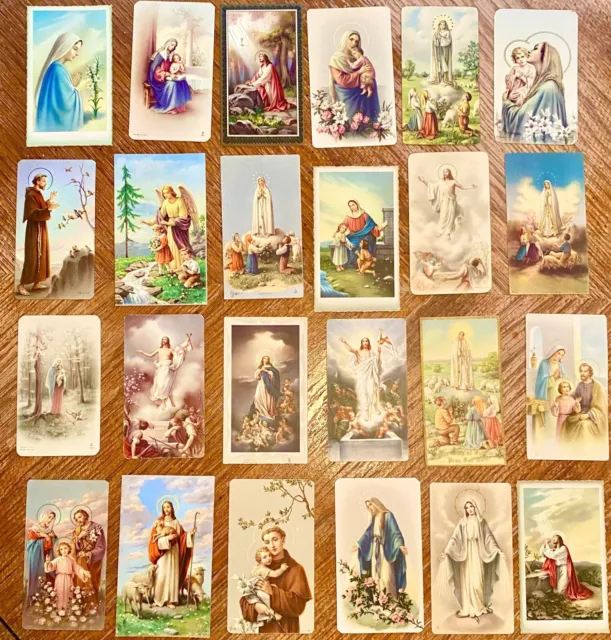 Vtg "Gorgeous" Catholic Prayer Funeral Cards Death Memorial Holy Cards Lot Of 24