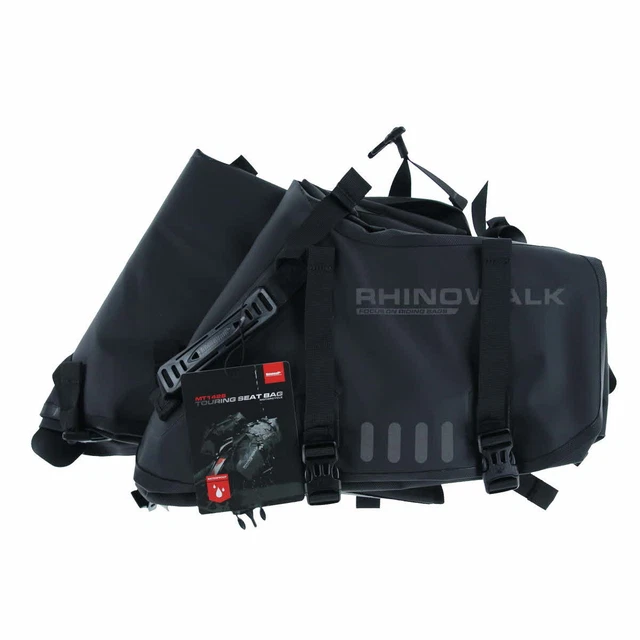 Rhinowalk 1 Pair Large Waterproof Motorcycle Saddle Bags Black 28 OPEN BOX