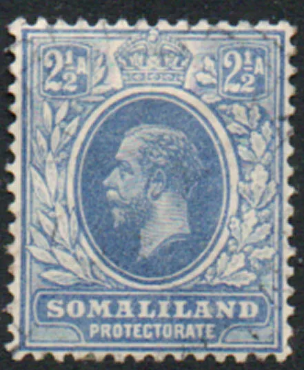 Somaliland 1921 G5 2.5a bright blue wmk. Multi. Script CA sg76 used (#26),