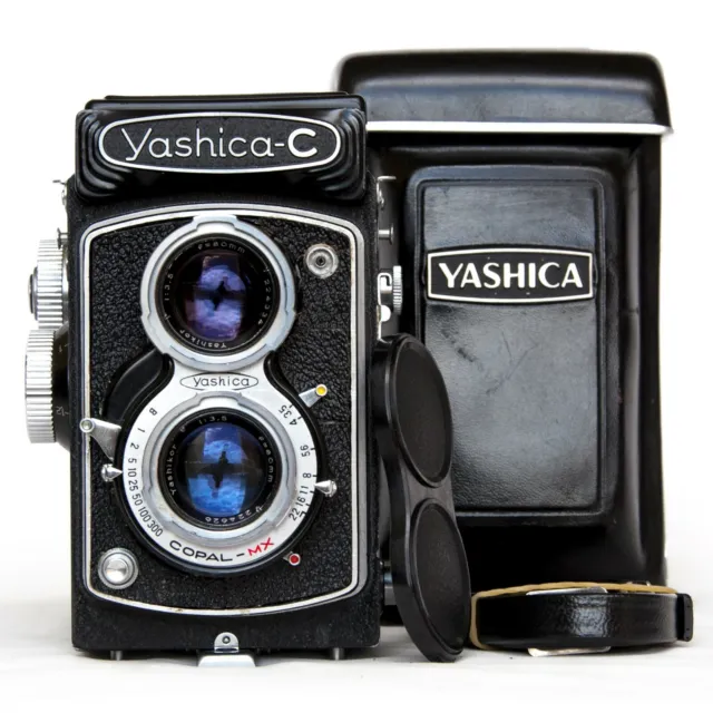 SERVICED Yashica C TLR Camera Japan Yashikor 3.5 / 80 Rolleiflex w/ Case N MINT