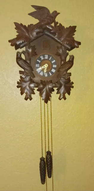 Vintage Black Forest Carved Cuckoo Clock