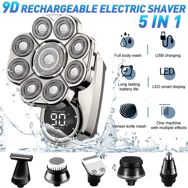 Rotary Electric Shaver Rechargeable Bald Head Shaver Beard Trimmer men