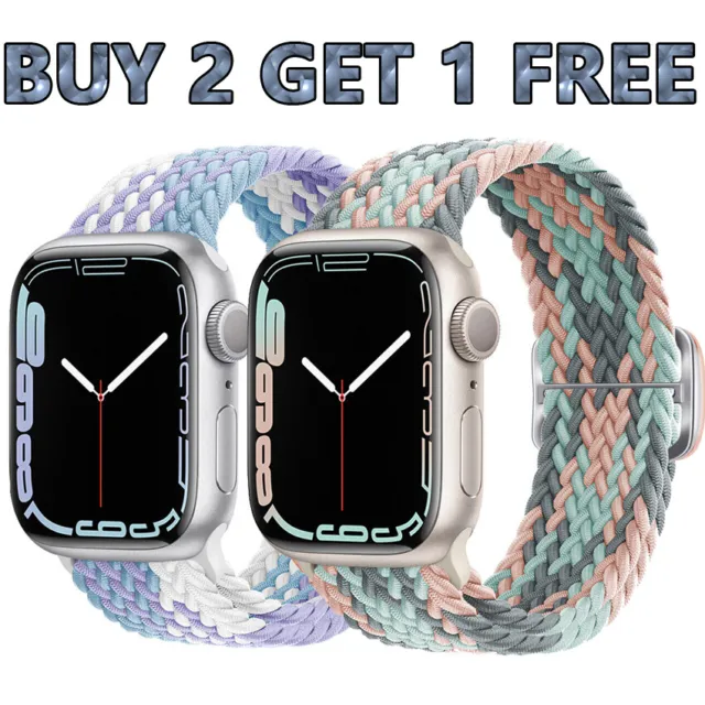 Strap Adjustable Band Braided Solo Loop For Apple Watch 9 8 7 6 5 SE Ultra 2