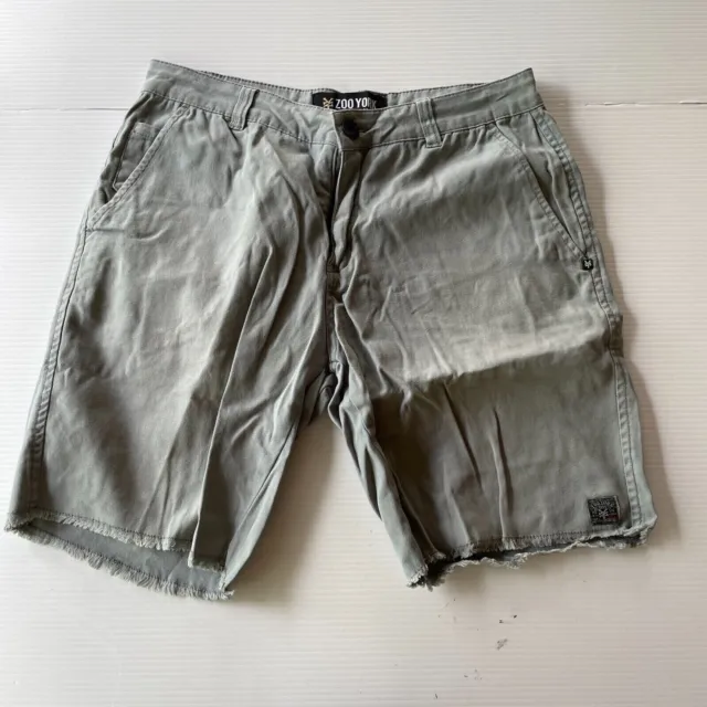Zoo York Distressed Canvas Shorts Mens Size 30 Waist Grey Casual Style Summer
