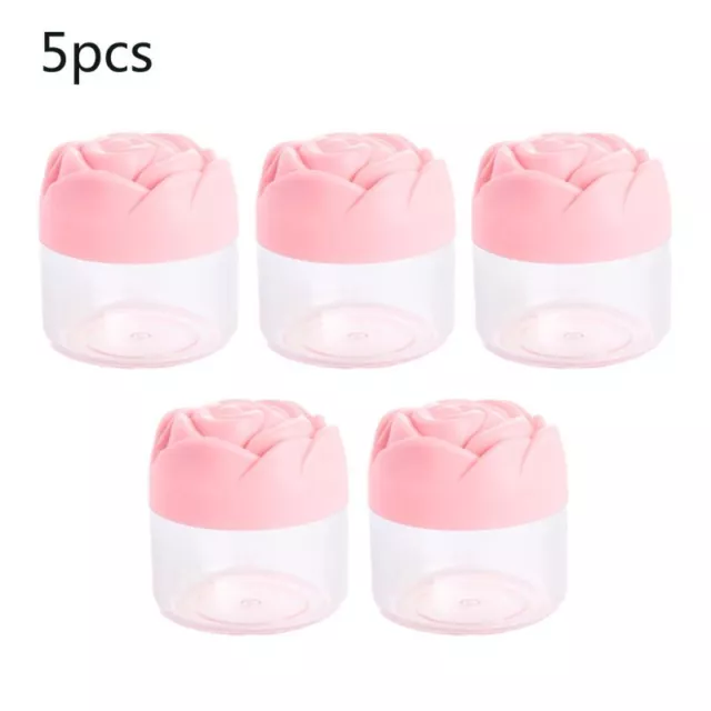 5Pcs 20g Cream Jar with Rose Pattern Lid Empty Bottles Cosmetics Container Box
