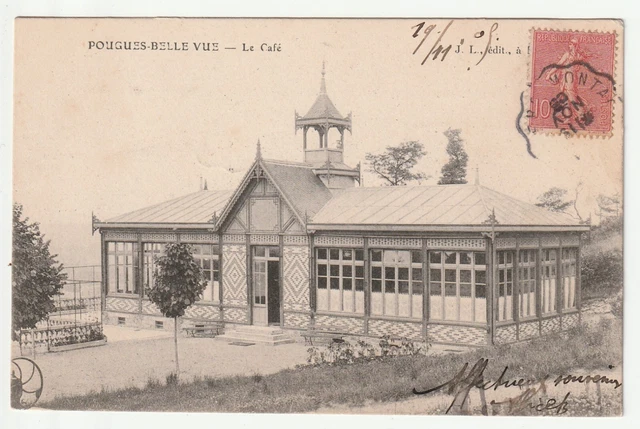 POUGUES LES EAUX - Nievre - CPA 58 - le café de POUGUES BELLE VUE