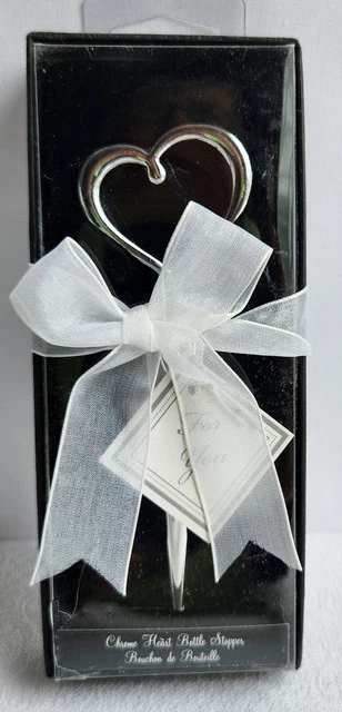 33 Kate Aspen Wedding Party Favors Chrome Heart Wine Bottle Stopper