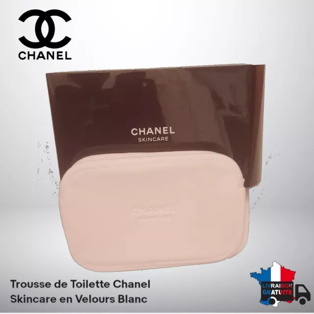 Trousse de Toilette Chanel Skincare en Velours Blanc 26*17*5 Neuve dans sa boîte