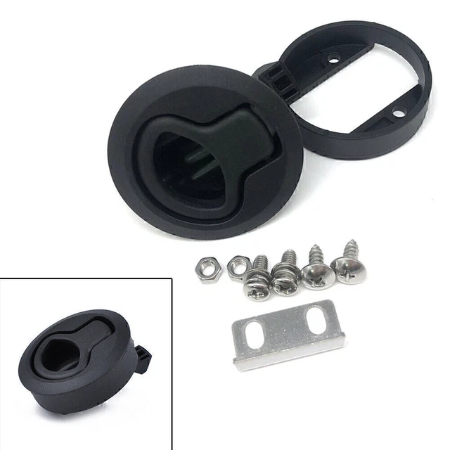 2 "Flush Pull Slam Latch per portello ponte barca 1/4" chiusura porta nero moto"