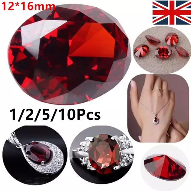 1-10X Oval Shape Cut Red Ruby Mozambique Loose Gemstone 12x16mm AAAAA Grade UK