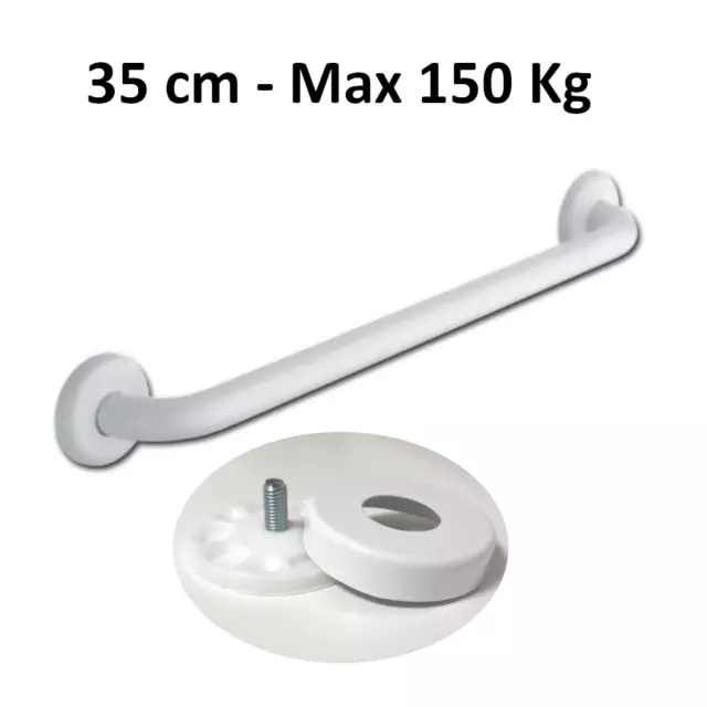 Corrimano maniglione di sostegno per disabili e anziani acciaio 35 cm MAX 150 Kg