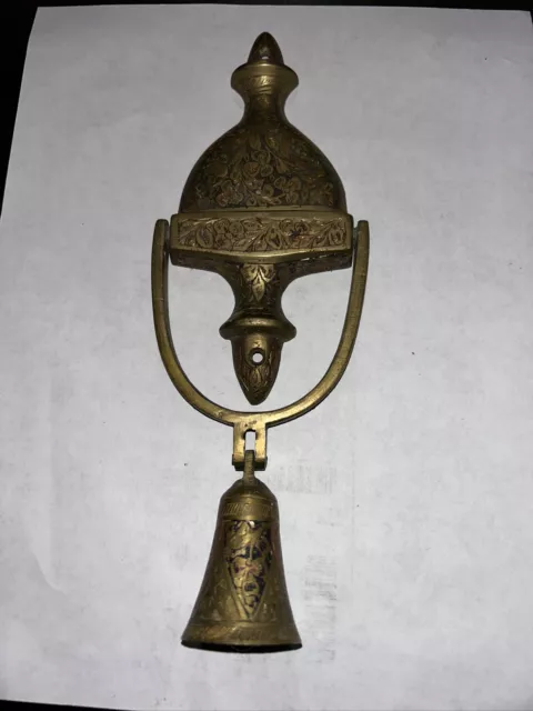 Vintage Door Knocker  Genuine Brass with bell made in India  1979