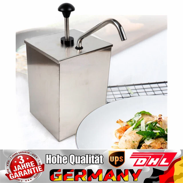 Edelstahl Soßenspender / Dispenser 1 Eimer Pump Saucenspender Ketchup Spender