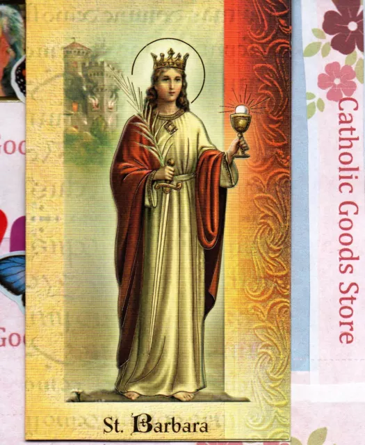 St. Saint Barbara - Biography, prayer, Feast Day, etc... Folder Card