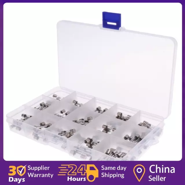 150PCS Fine Fuse 5*20MM 0.1A-30A Fast Glass Fuse Kit Quick Blow Glass Tube Fuses