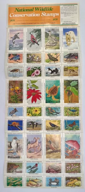 National Wildlife Federation Conservation Stamps 1979 NWF Full Sheet - Free Ship