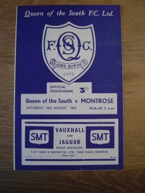 1962/63 QUEEN OF THE SOUTH v MONTROSE