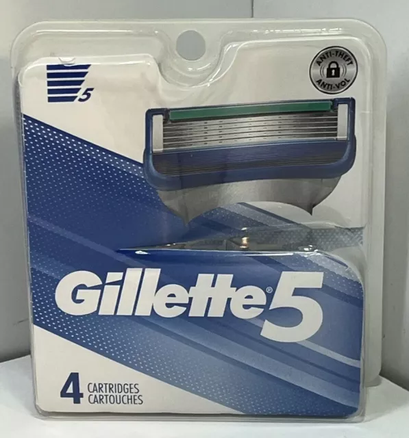 Cartucho Gillette 5 Para hombre Hoja de afeitar Recargas Gillette 5 Hojas Nuevo Paquete de 4