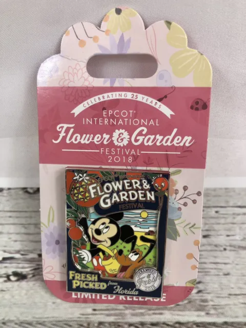 Disney Epcot Flower & Garden Festival 2018 Mickey & Pluto Fresh Pick 3-D Pin