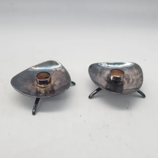 Vintage Cohr Denmark ATLA Silverplated Mini Candle Holders set of 2