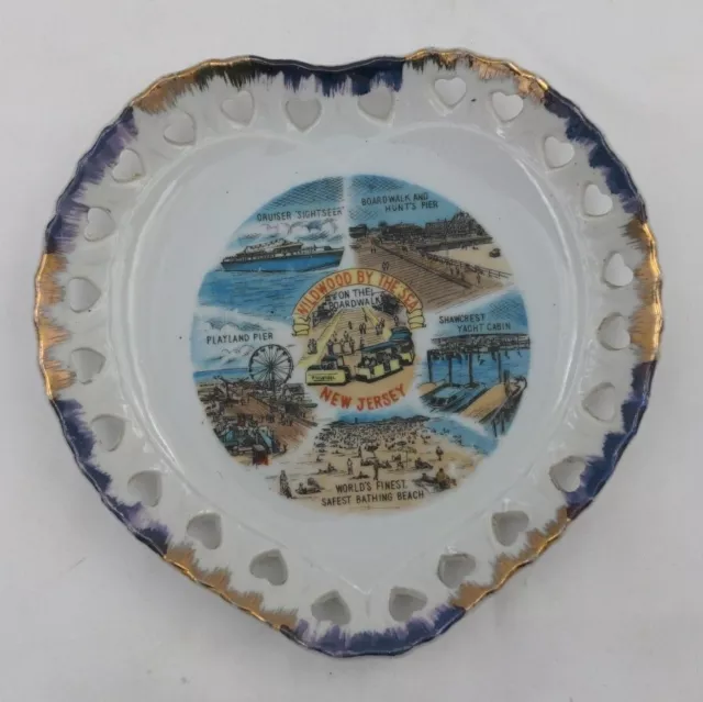 Vintage Wildwood By The Sea On Boardwalk New Jersey NJ Souvenir Plate