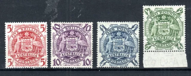 Australia 1948-56 5s to £2 Commonwealth Coat of Arms SG 224a-24d MLH/MH