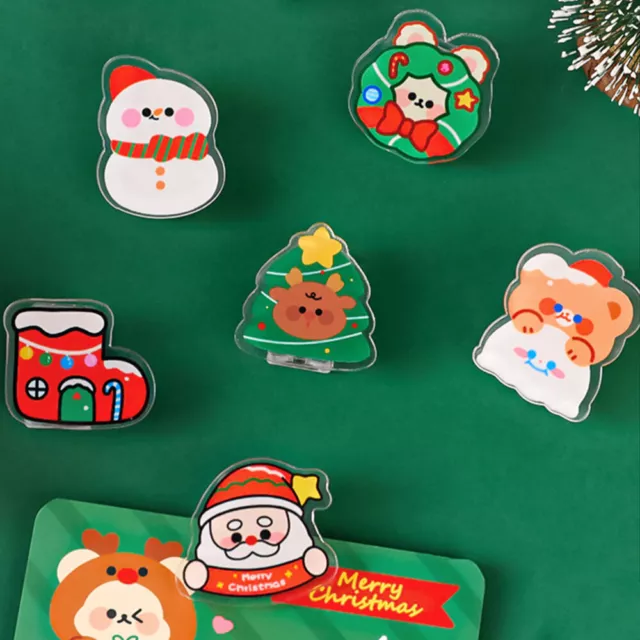 20 pz mini albero di Natale clip sacchetto truciolare cartone animato clip natalizio decorazione