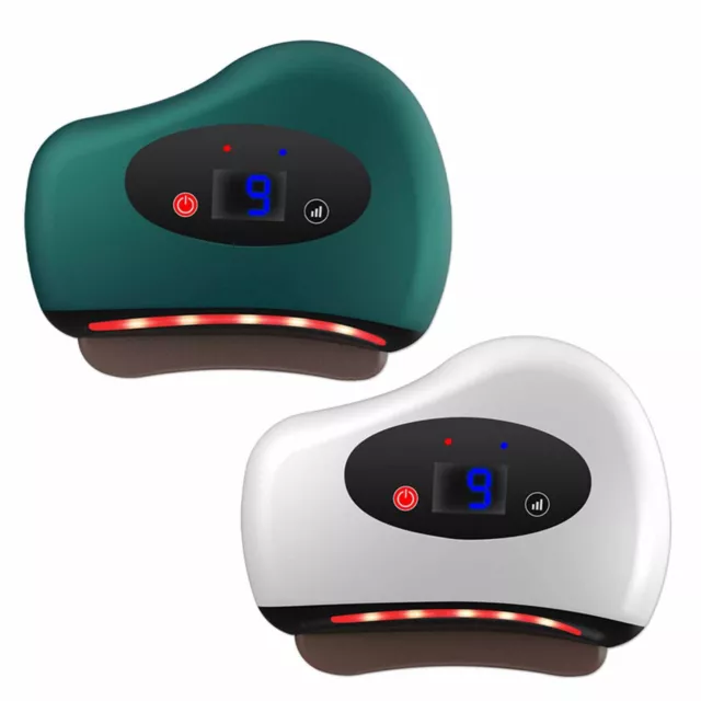 Masajeador facial eléctrico GuaSha calentador piedra caliente vibración raspado quemador de grasa
