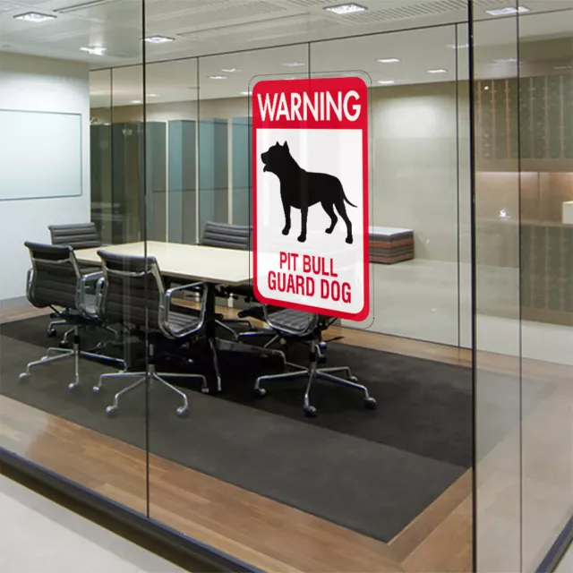 Vertical Vinyl Stickers Warning Pit Bull Guard Dog Pet Animal Safety Sign Label 3