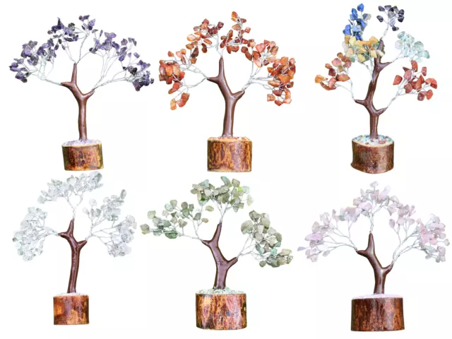 Crystal Gem Trees With Wood Base - Crystal Tree of Life, Gemstone Bonsai Tree