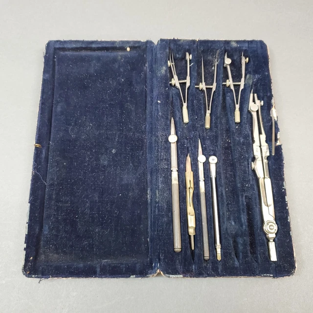 VINTAGE COMPASS 1130 Drafting Engineering Drawing Tool Set Made in