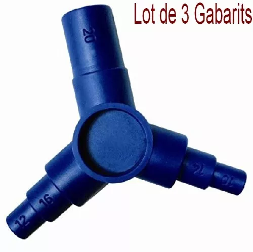 HENCO,Lot de 3 Gabarits de Diamètre pour Tube Multicouche,10-12-14-16 et 20