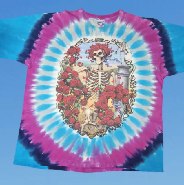 Vintage 1995 Grateful Dead Tshirt 30th Anniversary Bertha Tie Dye XL Liquid Blue