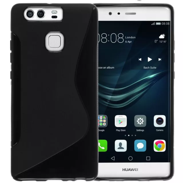 Custodia protettiva WAVE cover TPU Nera per Huawei P9 case morbida flessibile