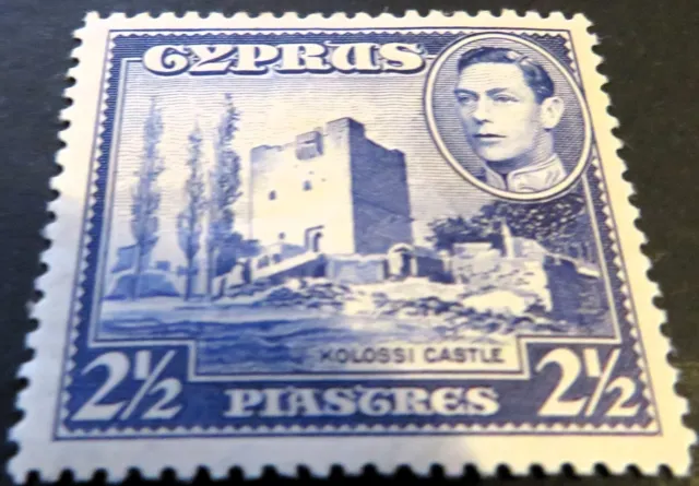 Cyprus 1 Stamp - George VI - 1938  Map of Cyprus - 2.5pi Blue - SG: 156 MVLH