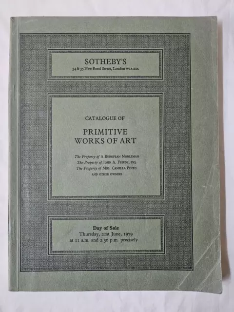 Catálogo Antiguo Sothebys Arte Tribal Primitivo Jun79