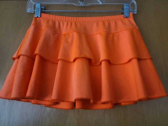 Orange Body Wrapper Dance/Ice Skating Short Skirt Adult Small