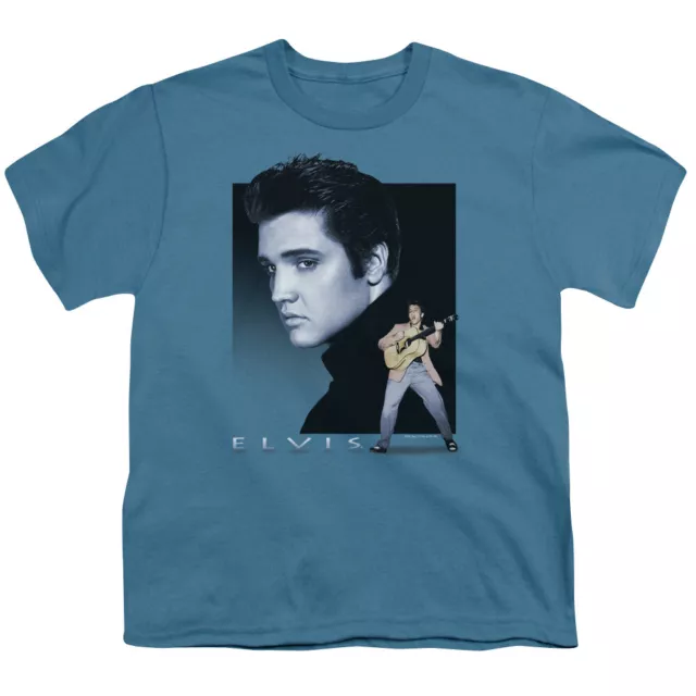 Elvis Presley Blue Rocker Kids Youth T Shirt Licensed King Music Tee Slate