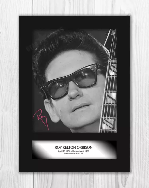 Roy Orbison A4 signed mounted photograph picture poster. Choice of frame.
