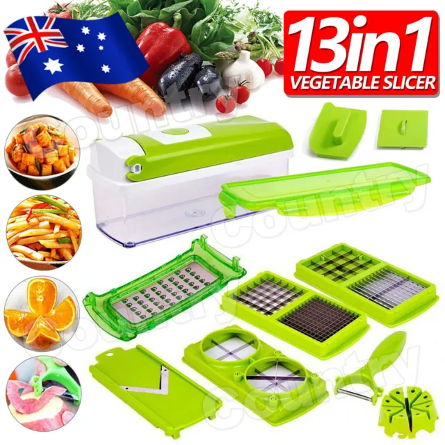13 IN 1 Food Slicer Fruit Cutter Dicer Nicer Container Chopper Peeler Vegetable