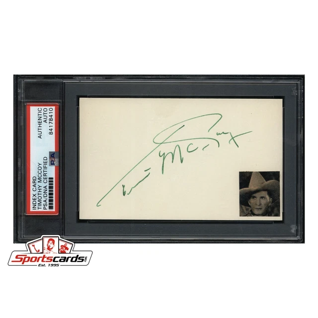Tim McCoy Signed 3x5 Index Card Actor D.1978 PSA/DNA Authentic Auto Westerns