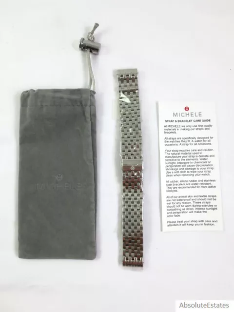 NEW Michele Deco II 18mm Silver Stainless Steel Watch Bracelet MS18EL235009